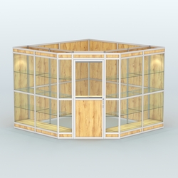 Павильон из профиля угловой №8в (9 кв.м), Дуб Золотистый