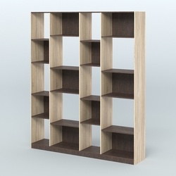 Стеллаж из ДСП серии ЛОФТ №15-1, Дуб Сонома + Дуб Венге