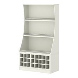 Стеллаж Гарант низкий №2-4-900-О с ограничителями, Белый