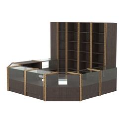 Торговый островок с молдингами восьмигранный №5 (5,38 кв.м), Дуб Венге