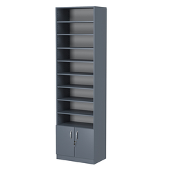 Стеллаж из ДСП с 8-ю полками 350x600 мм серии LEVEL-8 №6 (З/C - ДВП), Темно-Серый