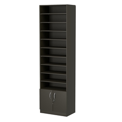 Стеллаж из ДСП с 9-ю полками 350x600 мм серии LEVEL-9 №6 (З/C - ДВП), Черный