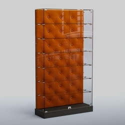 Низкая стеклянная витрина КАПИТОНЕ №9-ХП, Черный + 08 Mustard