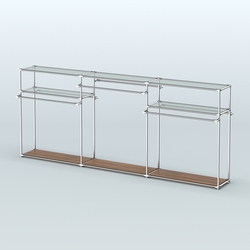 Островная торговая система ХРОМ 3600 мм с поручнями №6, Орех