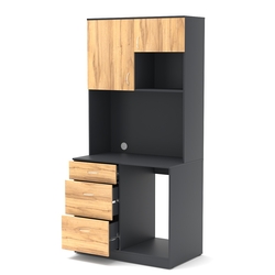 Офисная мини-кухня ПРАКТИК №6, Антрацит+Дуб Золотистый