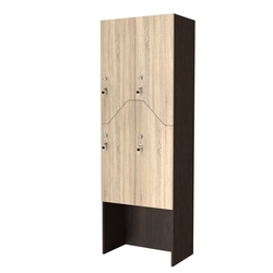 Шкаф для раздевалок СТАНДАРТ-Элегия №3-2Б, Дуб Венге + Дуб Сонома