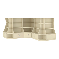 Угловой низкий стеллаж ГАРАНТ №4, Крем Вайс