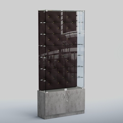 Высокая стеклянная витрина КАПИТОНЕ №33, Бетон Чикаго + 17 Elephant