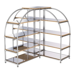 Комбинация стендов TD-06 №2-5 (с полками Зеркало 4мм), Дуб Золотистый