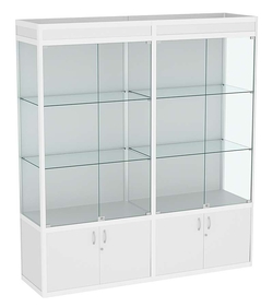 Витрина из профиля №1 (2-ух метровая) (задняя стенка - ДВП), Серый