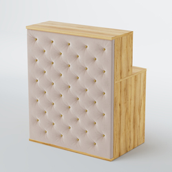 Ресепшен БАРОН №1 (карета золото), Дуб Золотистый + Велюр Tiffany 01 Cream