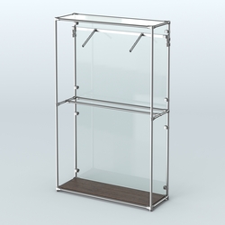 Торговая система ХРОМ (задняя стенка - стекло) 1200 мм с поручнями №4, Дуб Венге