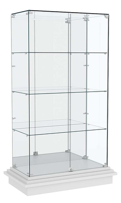 Витрина с прозрачными дверками ЗИККУРАТ №7, Серый