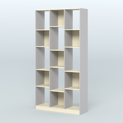 Стеллаж из ДСП серии ЛОФТ №10-1 (зеркальное отражение - Z), Серый + Крем Вайс