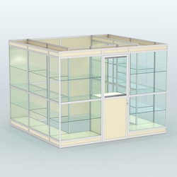 Павильон из профиля пристенный №9в (6,75 кв. м), Крем Вайс