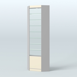 Высокая витрина серии Эконом №305А внутренний угол (без дверей), Серый + Крем Вайс