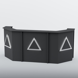 Ресепшен со скошенными углами ТРЕУГОЛЬНИК №5, Антрацит