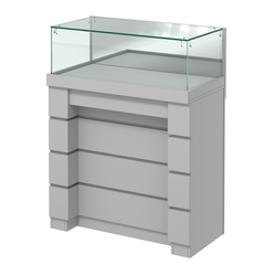 Торговый прилавок с утопленным фасадом широкий №УФ-1-900, Серый