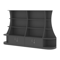 Пристенный низкий стеллаж ГАРАНТ №2, Черный