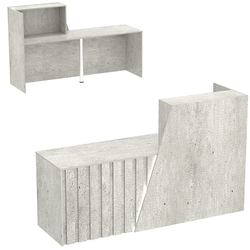 Стойка ресепшен ГРАУНД №2Б левосторонняя с подсветкой фасада, Метрополитан Грей