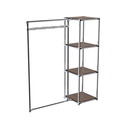 Хромированное вешало ЛУЧ №1-3 с полками ДСП 16мм, Орех