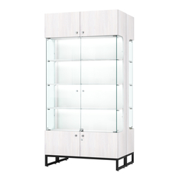 Витрина Монти №5-П двусторонняя, Ясень Анкор светлый