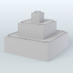 Островок-пирамида с хромирован- ными ограничителями для торговых центров №1-ХО, Серый