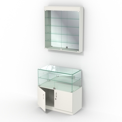 Комбинированный прилавок-витрина с зеркалами КПВ-01-04, Белый
