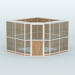 Павильон из профиля угловой №8г (9 кв.м), Дуб Канзас коричневый