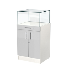 Прилавок ювелирный "Диаманд" №1-600 пристенный, Белый + Серый