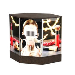 Стол-прилавок со световым коробом шестигранный №22, Дуб Венге