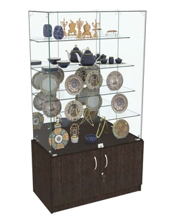 Торговый высокий прилавок Зеркало №304 (закрытый), Дуб Венге