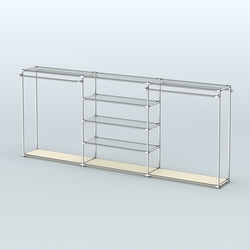 Островная торговая система ХРОМ 3600 мм с поручнями №8, Крем Вайс