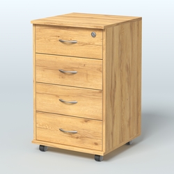 Тумба подкатная 4 ящика, цвет венге, Дуб Золотистый