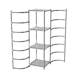 Хромированное вешало ДУГА №1-3 с полками ДСП 16 мм, Серый