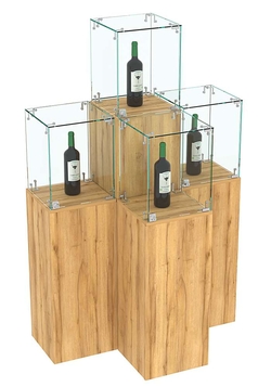 Комплект Демо-стендов со стеклом Льдинка-Т-обр №1, Дуб Золотистый