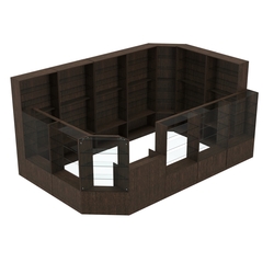 Торговый угловой островок ГРАЦИЯ №10 (открытый) (11.54 кв.м), Дуб Венге