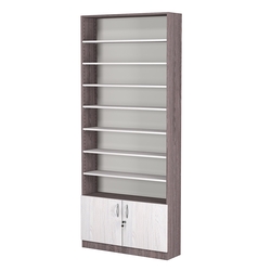 Стеллаж из ДСП с 7-ю полками 250x900 мм серии LEVEL-7 №11 (З/C - ДВП), Ясень Анкор темный + Ясень Анкор светлый