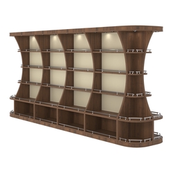 Островной высокий стеллаж ГАРАНТ №5-О с ограничителями, Орех + Крем Вайс