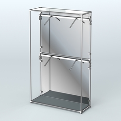 Торговая система ХРОМ (задняя стенка - зеркало) 1200 мм с поручнями №3, Темно-Серый