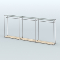 Островная торговая система ХРОМ 3600 мм с поручнями №3, Дуб Сонома