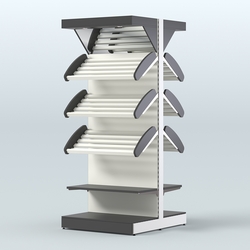 Островной высокий стеллаж для хлеба и выпечки Феникс №9, Черный и Белый