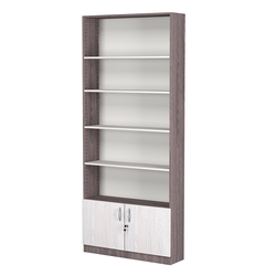 Стеллаж из ДСП с 4-мя полками 250x900 мм серии LEVEL-4 №11 (З/C - ДВП), Ясень Анкор темный + Ясень Анкор светлый