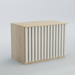 Ресепшен - стол широкий серии ПРИЛИВ №8, Дуб Сонома + Белый