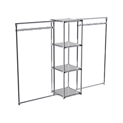 Хромированное вешало ЛУЧ №2-3 с полками ДСП 16 мм, Серый