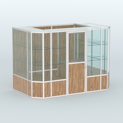 Павильон из профиля пристенный №10б (4,05 кв.м), Дуб Канзас коричневый