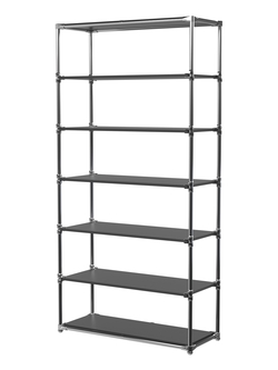 Пристенный торговый стеллаж ЛАЙТ с широкими полками ДСП №3, Черный