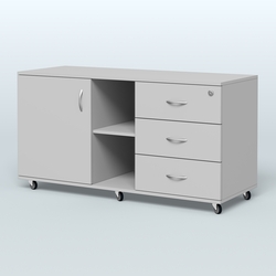 Тумба сервисная правая Киви, цвет светлый дуб, Серый