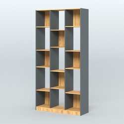 Стеллаж из ДСП серии ЛОФТ №10-1, Темно-Серый  + Дуб Золотистый