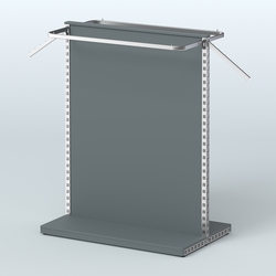 Система ЭЛЕГАНТ островная с ДСП и П-образными поручнями №1, Темно-Серый